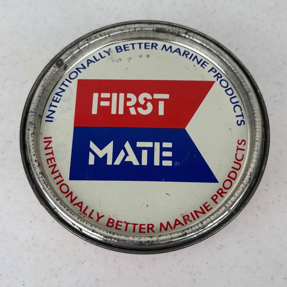 Vintage Sta-Lubeโ First Mate Carnauba Boat Wax Metal Tin 14oz Nautical Marine